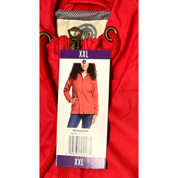 Weatherproof Red Hooded Windbreaker Jacket XXL Women’s Lightweight Water-Resista - Picture 3 of 5